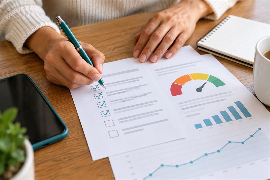 Reporte de credito con una lista de revision